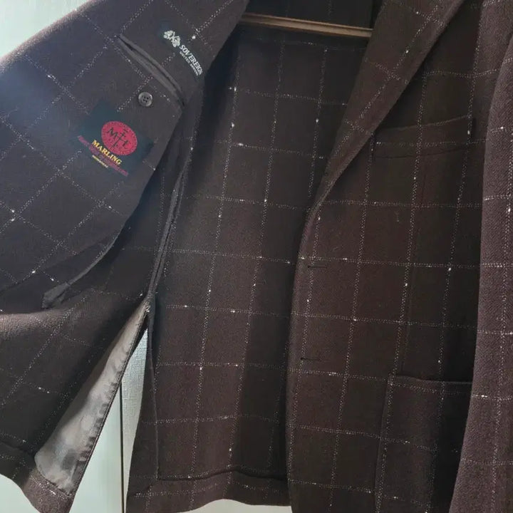 [BUNJANG] Sovereign Marling &amp; Evans Dark Brown Herringbone Flannel Sports Coat / 소버린 마링에반스 다크브라운 헤링본 플란넬 스포츠코트