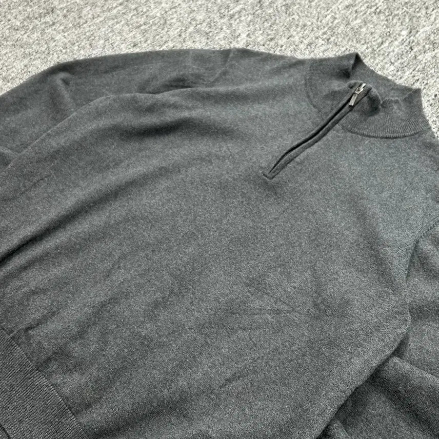 [BUNJANG] L.L.Bean Cotton Dark Gray Half Zip-Up / L.L.Bean 엘엘빈 코튼 다크 그레이 하프집업