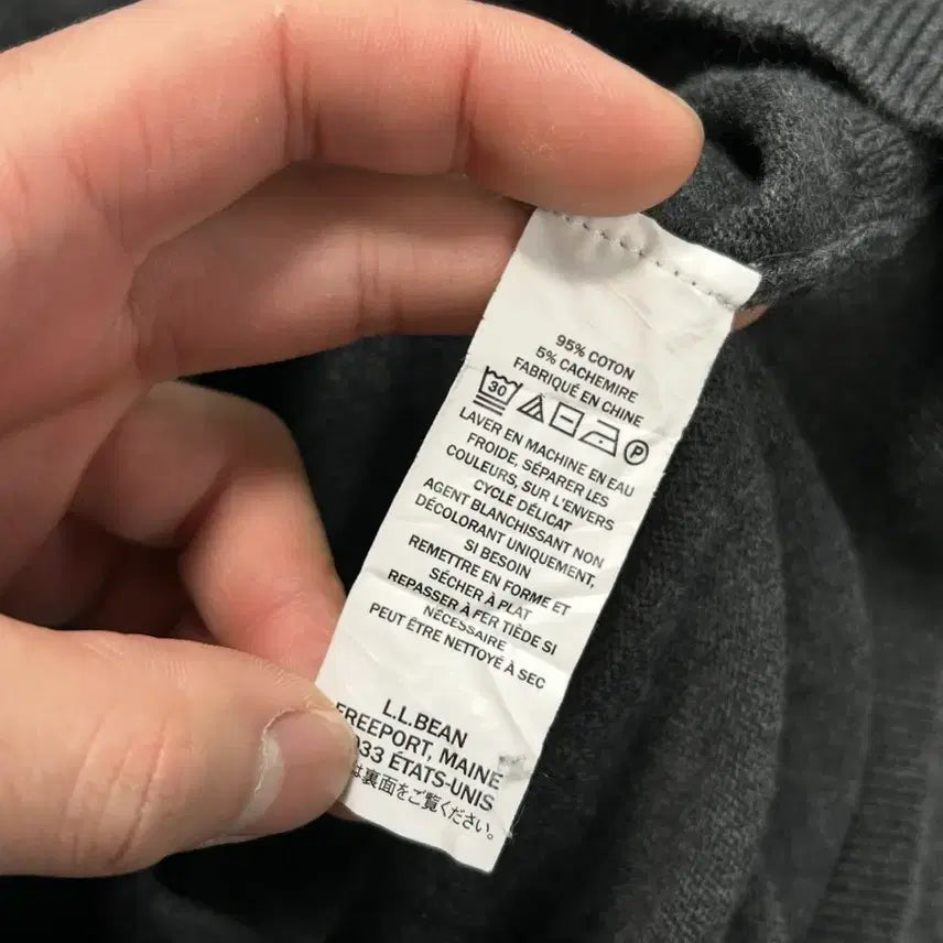 [BUNJANG] L.L.Bean Cotton Dark Gray Half Zip-Up / L.L.Bean 엘엘빈 코튼 다크 그레이 하프집업