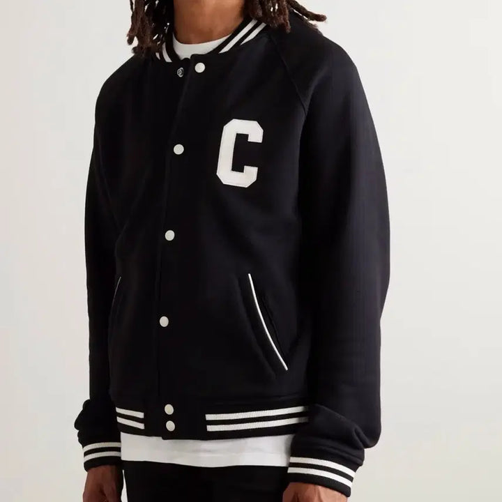 [BUNJANG] Celine Teddy Varsity Bomber Jacket Black (S+) / [S+급/S] 셀린느 테디 바시티 봄버 자켓 블랙