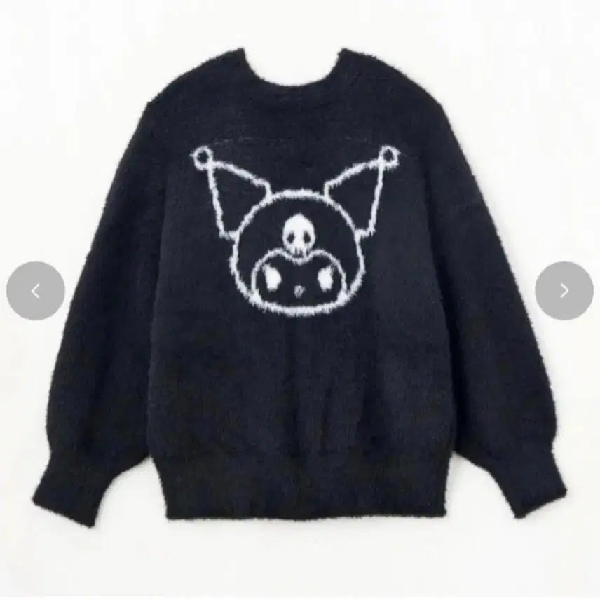 [BUNJANG] Ange Charme Kuromi Knit Cardigan / Ange Charme 산리오 쿠로미 니트 가디건