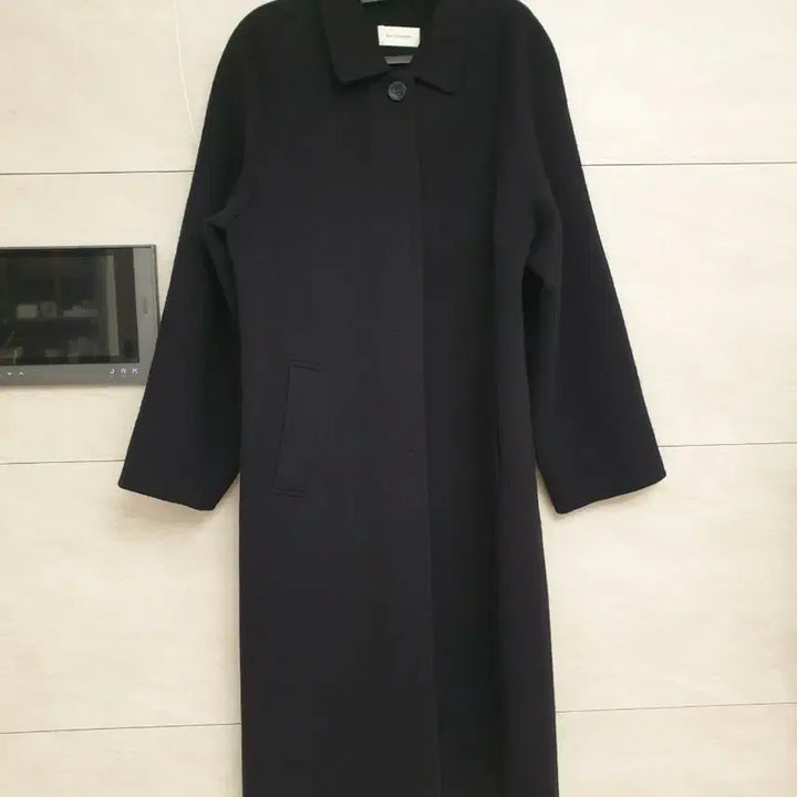 [BUNJANG] BAS STANDARD Black Balmacaan Cashmere Coat / BAS STANDARD 블랙 발마칸 캐시미어 코트(벨트있음)