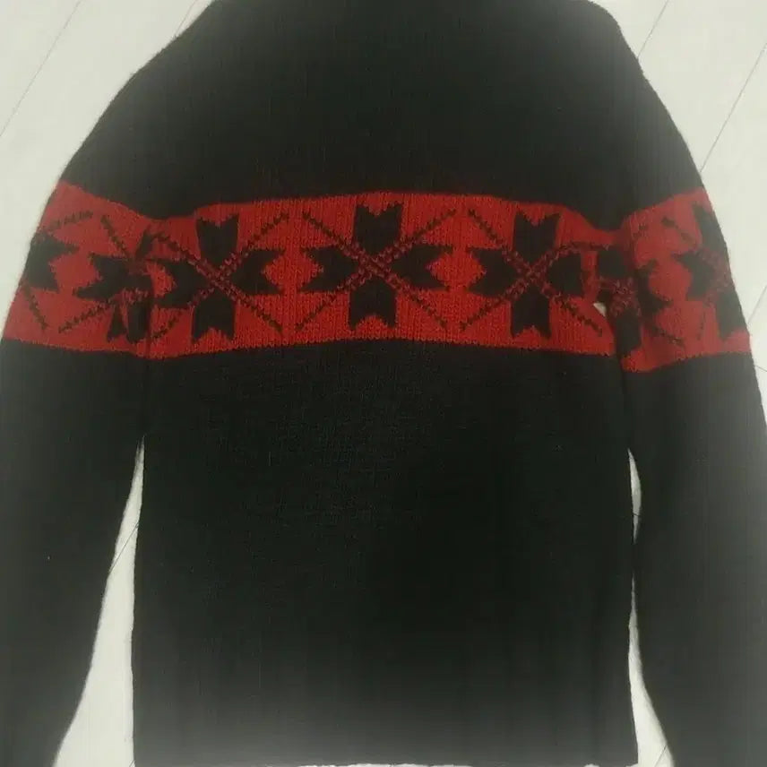[BUNJANG] Polo Ralph Lauren Black/Red Pattern Turtleneck Knit Sweater Size S / 폴로 블랙/레드 패턴 터틀넥 니트 s