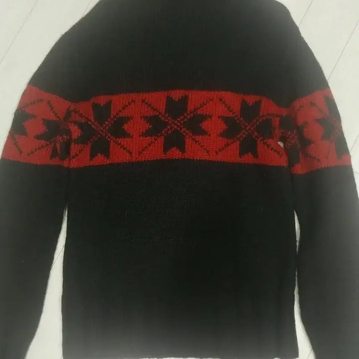 [BUNJANG] Polo Ralph Lauren Black/Red Pattern Turtleneck Knit Sweater Size S / 폴로 블랙/레드 패턴 터틀넥 니트 s
