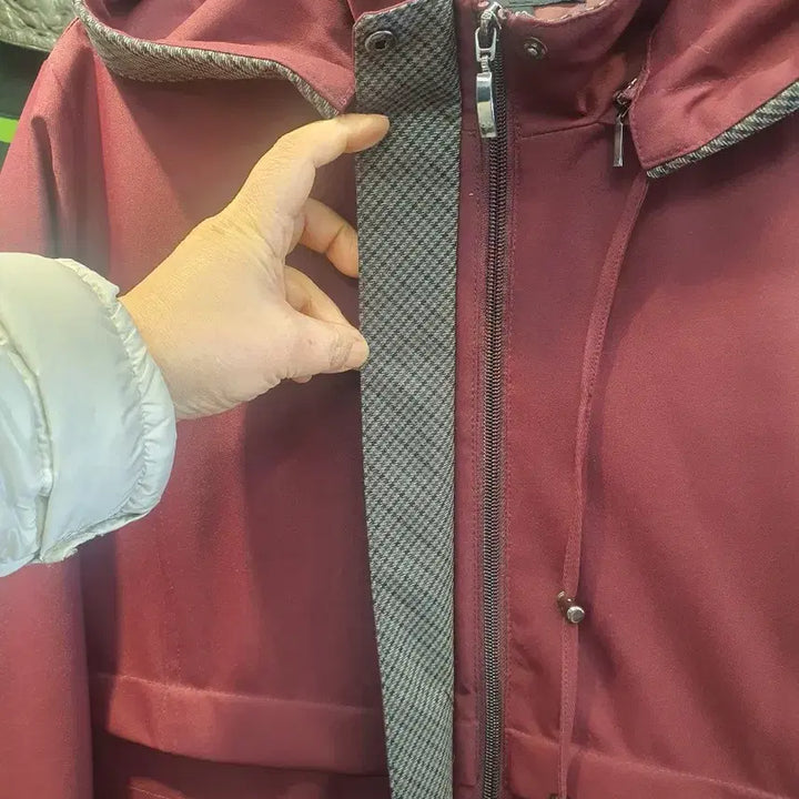 [BUNJANG] Endlose Check-Pattern Hooded Quilted Coat (Size 88) / (미착용새상품) 엔들로스 체크배색 후드 퀼팅 코트 (88)