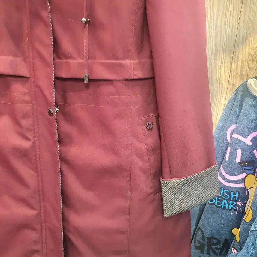 [BUNJANG] Endlose Check-Pattern Hooded Quilted Coat (Size 88) / (미착용새상품) 엔들로스 체크배색 후드 퀼팅 코트 (88)