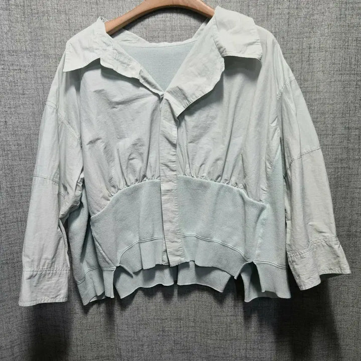 [BUNJANG] System Linen Light Blue Blouse / 시스템 린넨 라이트 블루  블라우스 80