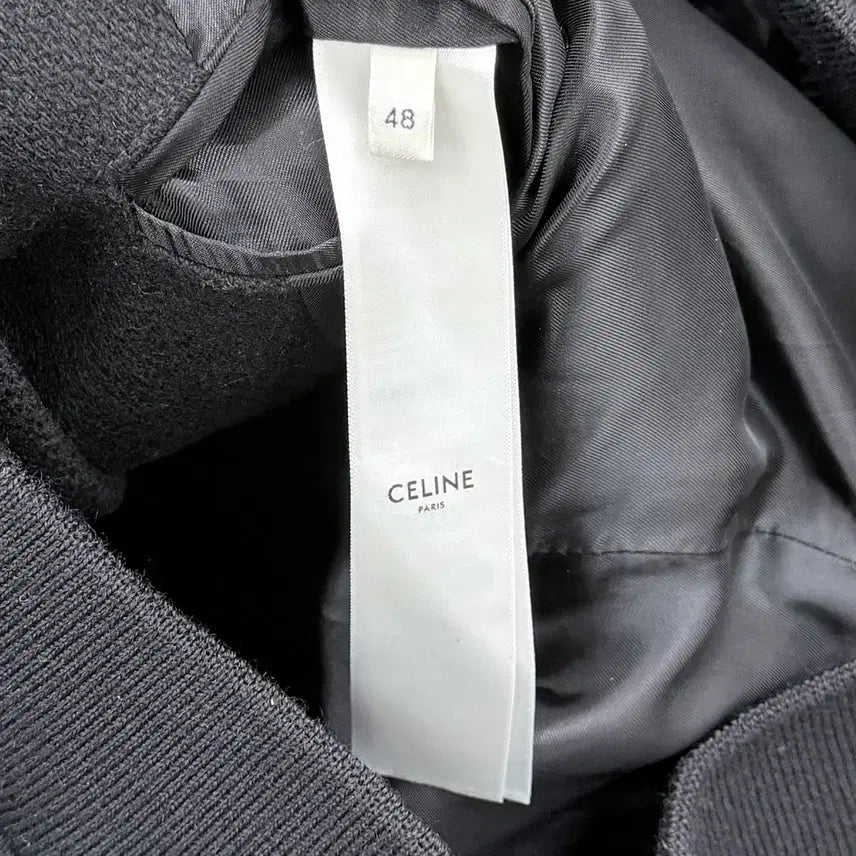 [BUNJANG] Celine C Logo Wool Teddy Varsity Jacket Black / [S+급/48] 셀린느 C로고 울 테디 바시티 자켓 블랙
