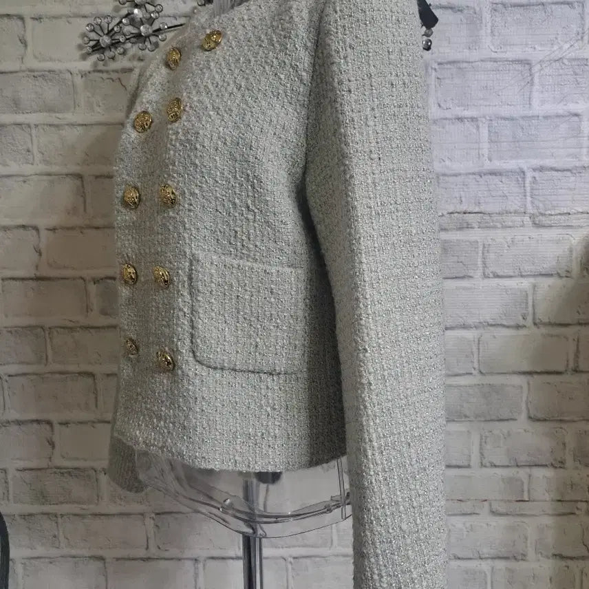 [BUNJANG] Celine 2021 Light Green Tweed Jacket / 셀린느 2021라이트그린 트위드자켓