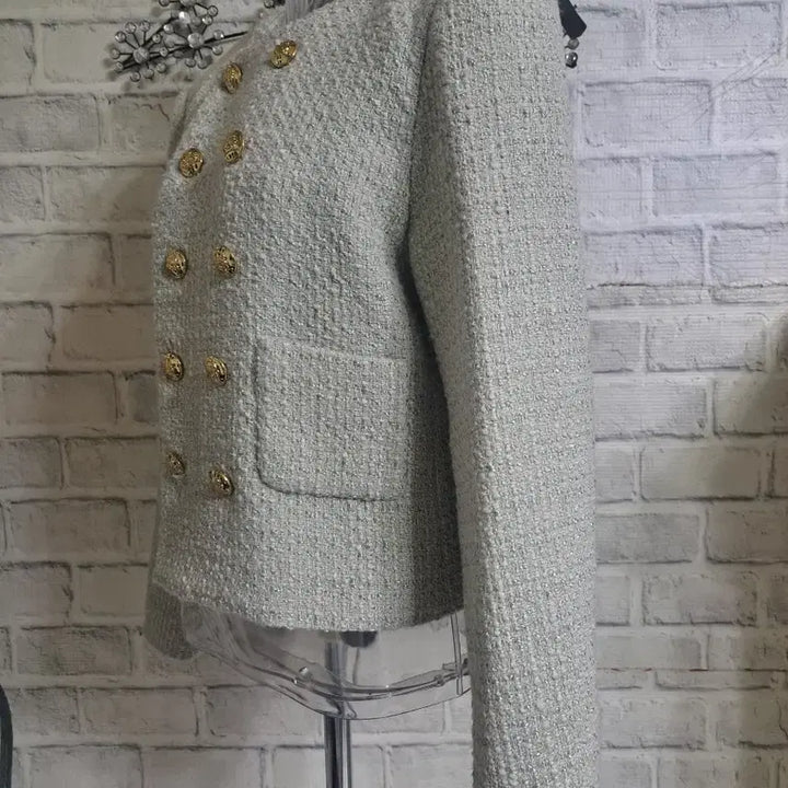 [BUNJANG] Celine 2021 Light Green Tweed Jacket / 셀린느 2021라이트그린 트위드자켓