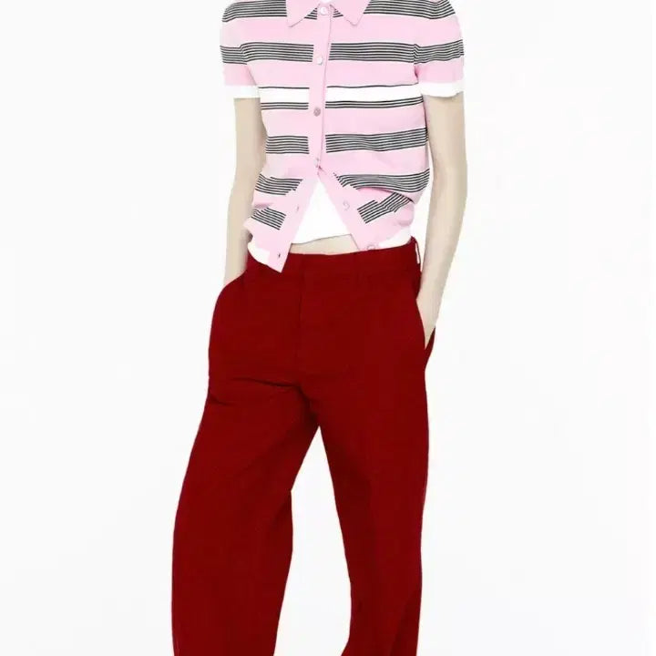 [BUNJANG] ZARA Striped Polo Knit Shirt / 자라  스트라이프 폴로 니트, 피케티, 카라티 S사이즈