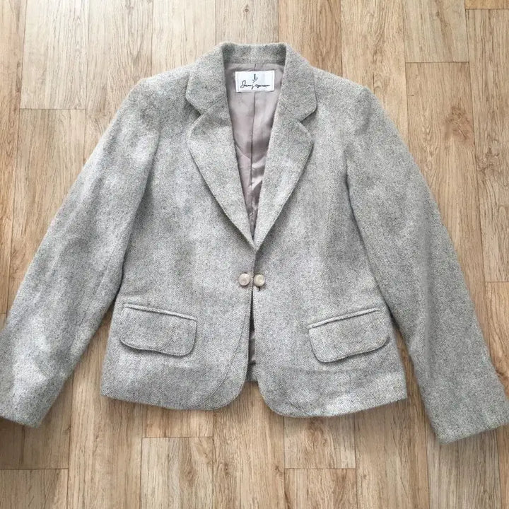 [BUNJANG] Jenny Garcon Gray Angora Jacket Skirt Set / Jenny Garcon 회색 앙고라 자켓 스커트 세트 셋업 일본빈티지