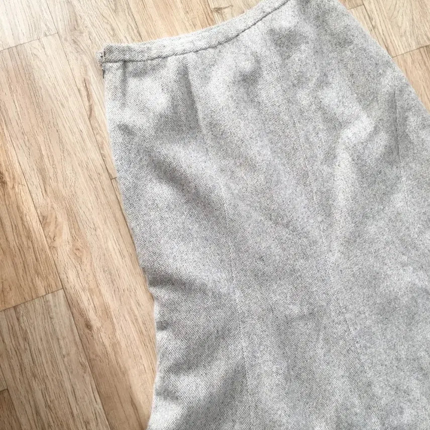 [BUNJANG] Jenny Garcon Gray Angora Jacket Skirt Set / Jenny Garcon 회색 앙고라 자켓 스커트 세트 셋업 일본빈티지