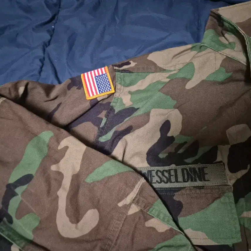 [BUNJANG] US Military Woodland Camo Top 110 Size / 미군 우드랜드 상의 110 사이즈 패치 세팅