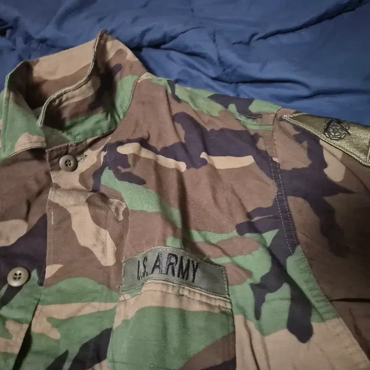 [BUNJANG] US Military Woodland Camo Top 110 Size / 미군 우드랜드 상의 110 사이즈 패치 세팅