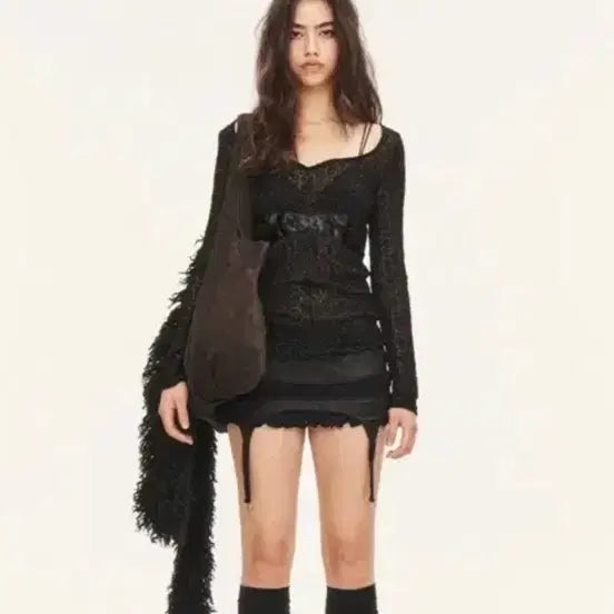 [BUNJANG] 3TIMES Cross Pearl Top Black S / 쓰리타임즈 크로스 펄 탑cross pearl top 블랙 s