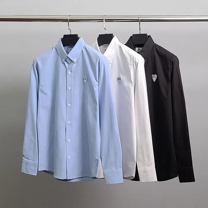 [BUNJANG] Comme des Garcons White Emblem Oxford Shirt / 꼼데가르송 화이트와펜 옥스포드 셔츠