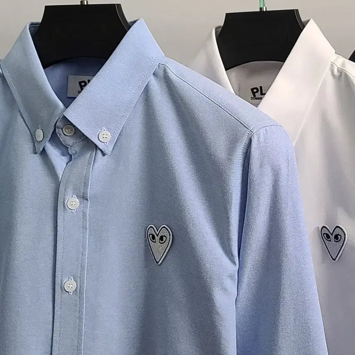 [BUNJANG] Comme des Garcons White Emblem Oxford Shirt / 꼼데가르송 화이트와펜 옥스포드 셔츠