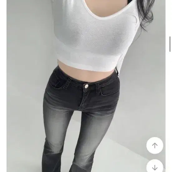 [BUNJANG] Jasmine Bell Black Wash Bootcut Pants M / 자스민벨 흑청 워싱 부츠컷팬츠 m