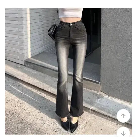 [BUNJANG] Jasmine Bell Black Wash Bootcut Pants M / 자스민벨 흑청 워싱 부츠컷팬츠 m