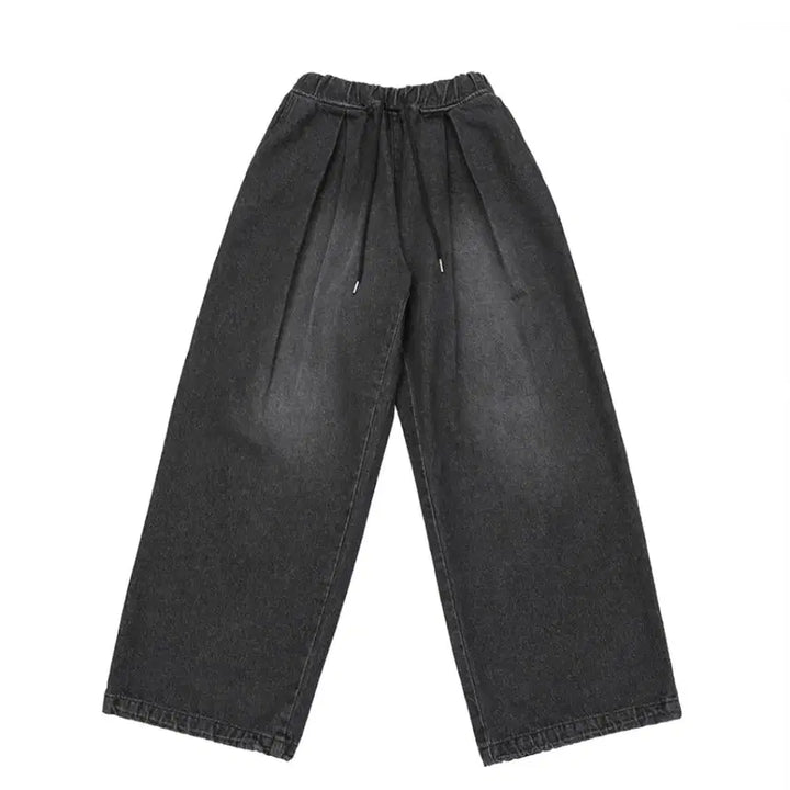 [BUNJANG] Your-Ness Boombap String Balloon Denim (Black) / 유어너스 붐뱁 스트링 벌룬 데님 (black)