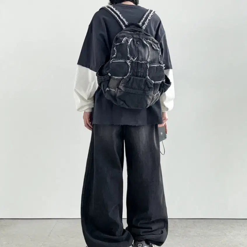 [BUNJANG] Your-Ness Boombap String Balloon Denim (Black) / 유어너스 붐뱁 스트링 벌룬 데님 (black)