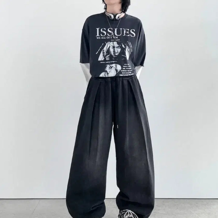 [BUNJANG] Your-Ness Boombap String Balloon Denim (Black) / 유어너스 붐뱁 스트링 벌룬 데님 (black)