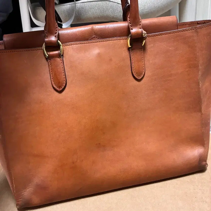 [BUNJANG] Ralph Lauren Full Grain Leather Tote Bag / 랄프로렌 가죽 토트백
