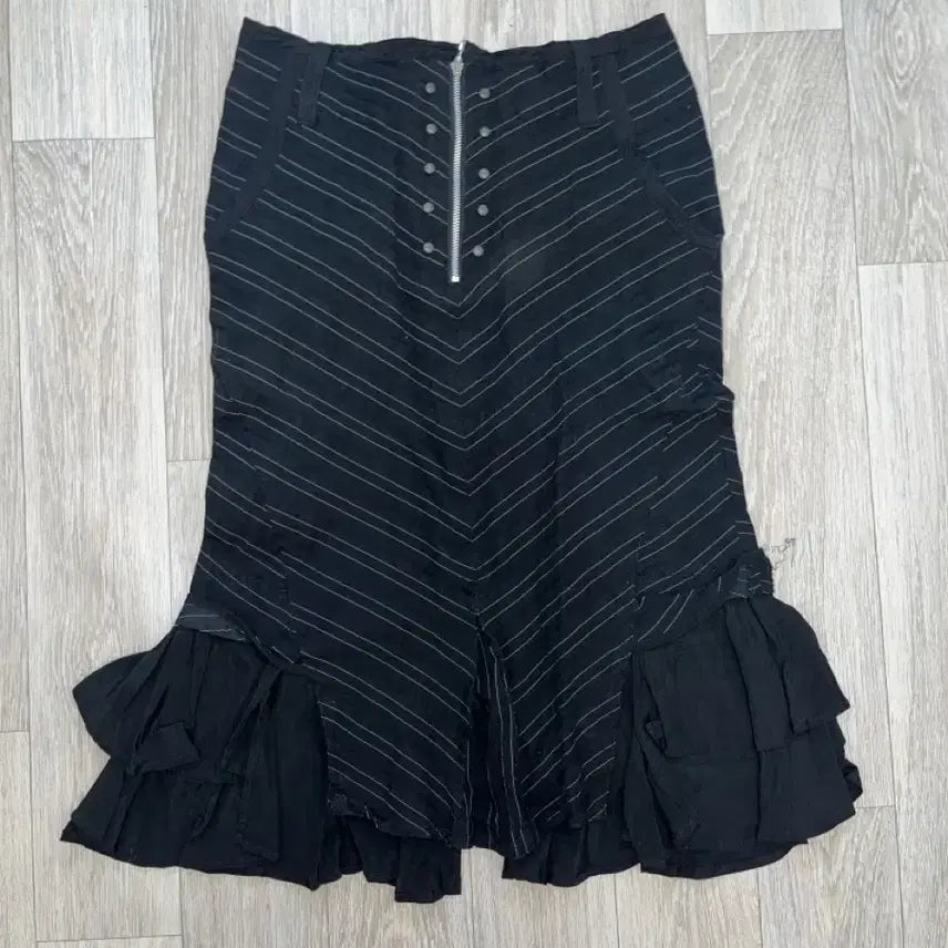 [BUNJANG] Vintage Low-Rise Frill Midi Skirt / 빈티지 로우라이즈 프릴 미디스커트