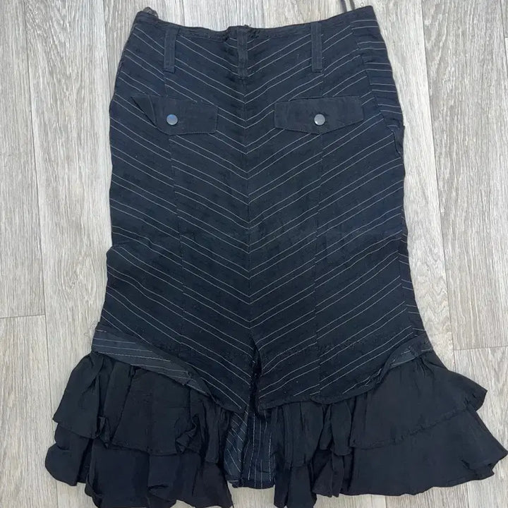 [BUNJANG] Vintage Low-Rise Frill Midi Skirt / 빈티지 로우라이즈 프릴 미디스커트