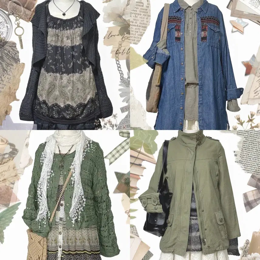 [BUNJANG] Vintage Y2K Ethnic Lace Skirt / 일본빈티지y2k에스닉히피모리걸하구미룩셔링레이스스커트치마가디건원피스나시니트