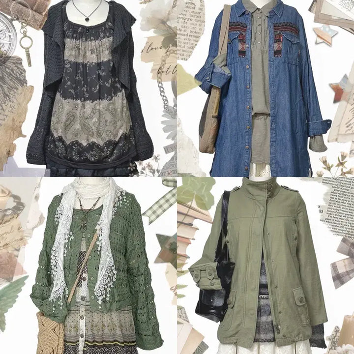 [BUNJANG] Vintage Y2K Ethnic Lace Skirt / 일본빈티지y2k에스닉히피모리걸하구미룩셔링레이스스커트치마가디건원피스나시니트