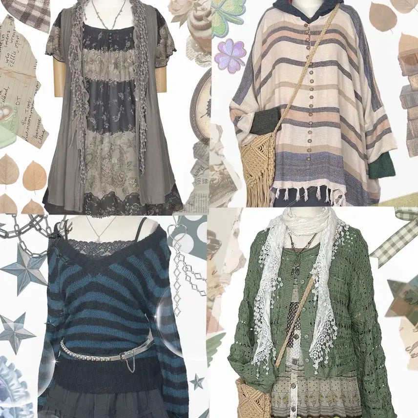 [BUNJANG] Vintage Y2K Ethnic Lace Skirt / 일본빈티지y2k에스닉히피모리걸하구미룩셔링레이스스커트치마가디건원피스나시니트