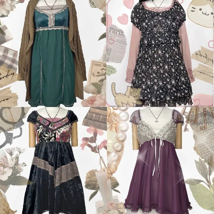 [BUNJANG] Vintage Y2K Ethnic Lace Skirt / 일본빈티지y2k에스닉히피모리걸하구미룩셔링레이스스커트치마가디건원피스나시니트