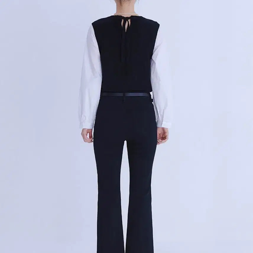 [BUNJANG] ROM Woven Matching Vest Pullover / 로엠 우븐매칭 조끼 풀오버