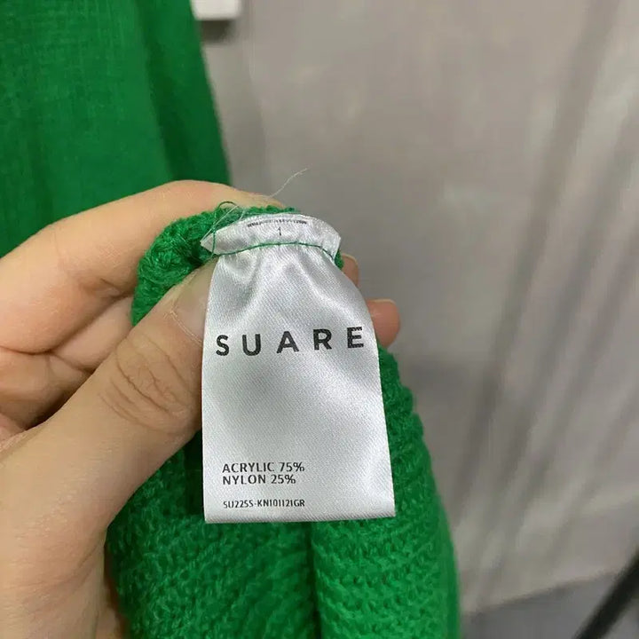 [BUNJANG] Soare Casual Basic Green Round Knit Sweater / (105) 수아레 캐주얼 베이직 그린 라운드 니트