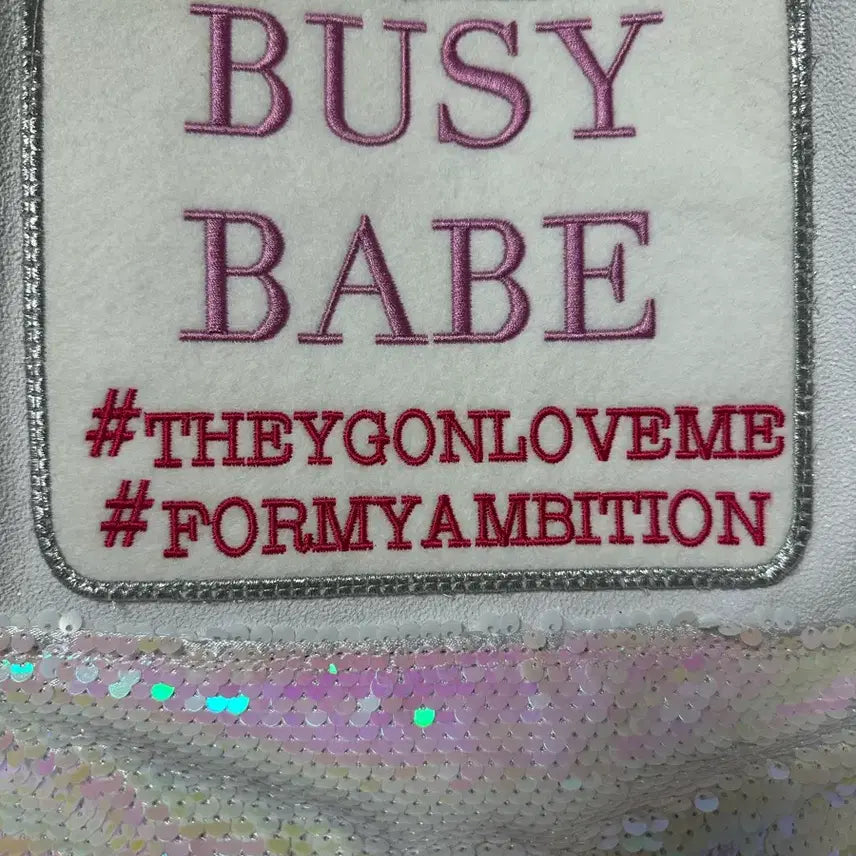 [BUNJANG] Entrev Bizzy Bebe White Sequin Backpack / 앙트레브 백팩 비지베베 화이트 스팽글 새상품(최종가!!)
