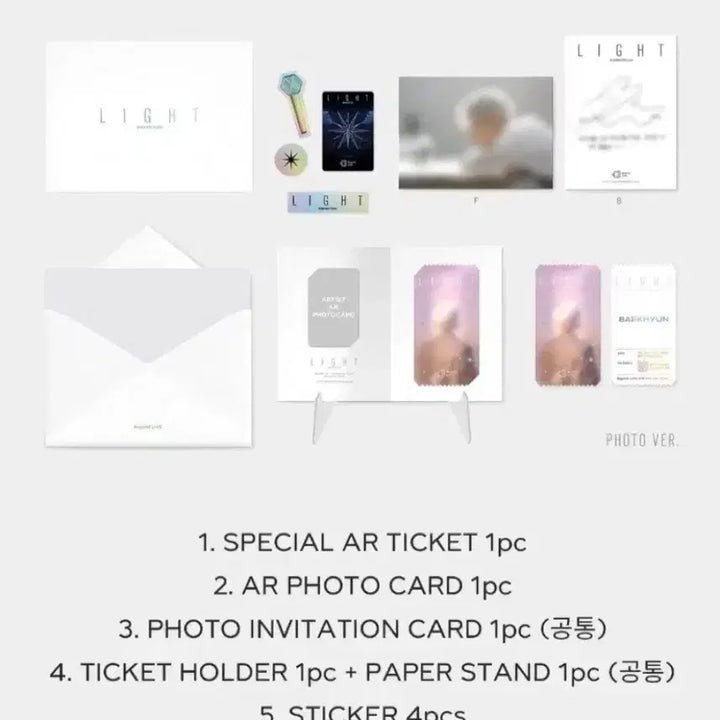 [BUNJANG] Baekhyun LIGHT Special AR Ticket Set / 백현 첫 솔로 콘서트 LIGHT 스페셜 AR 티켓 세트 포토버전