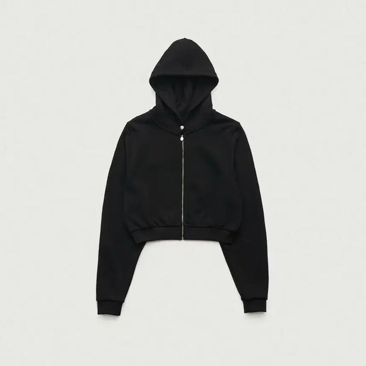 [BUNJANG] TheBarnett Square Label Cotton Hooded Zip-up Black / (새상품) 더바넷 스퀘어 라벨 코튼 후드집업 블랙