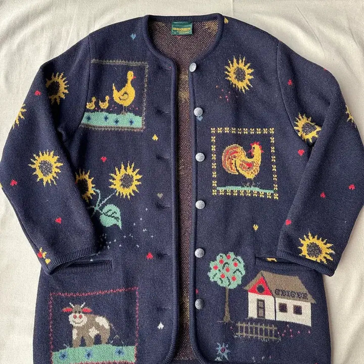 [BUNJANG] Geiger Alps Tyrolean Wool Cardigan / 오스트리아 가이거 알프스 티롤리안 울 가디건 44