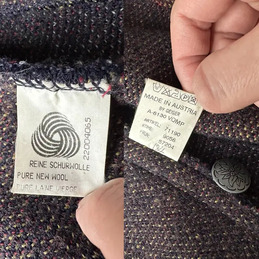 [BUNJANG] Geiger Alps Tyrolean Wool Cardigan / 오스트리아 가이거 알프스 티롤리안 울 가디건 44