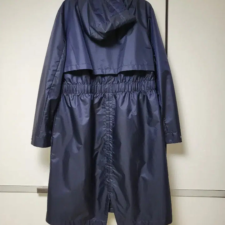 [BUNJANG] Navy Hooded Trench Coat with Adjustable Waist String / 바람막이 트렌치코트