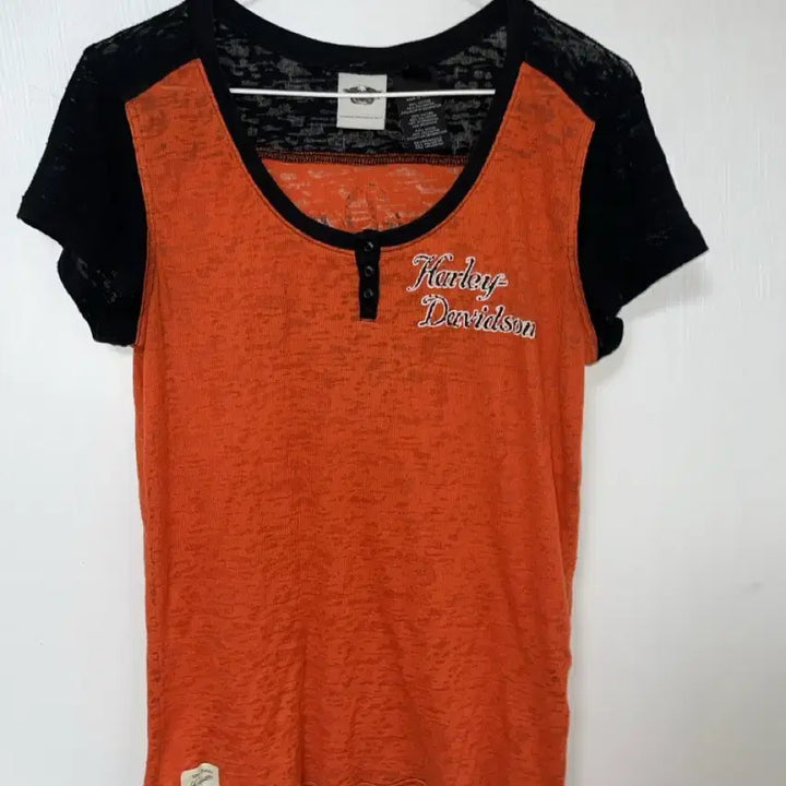 [BUNJANG] Vintage Harley-Davidson Henley Raglan T-shirt / 빈티지 할리데이비슨 레글런 헨리넥 티셔츠