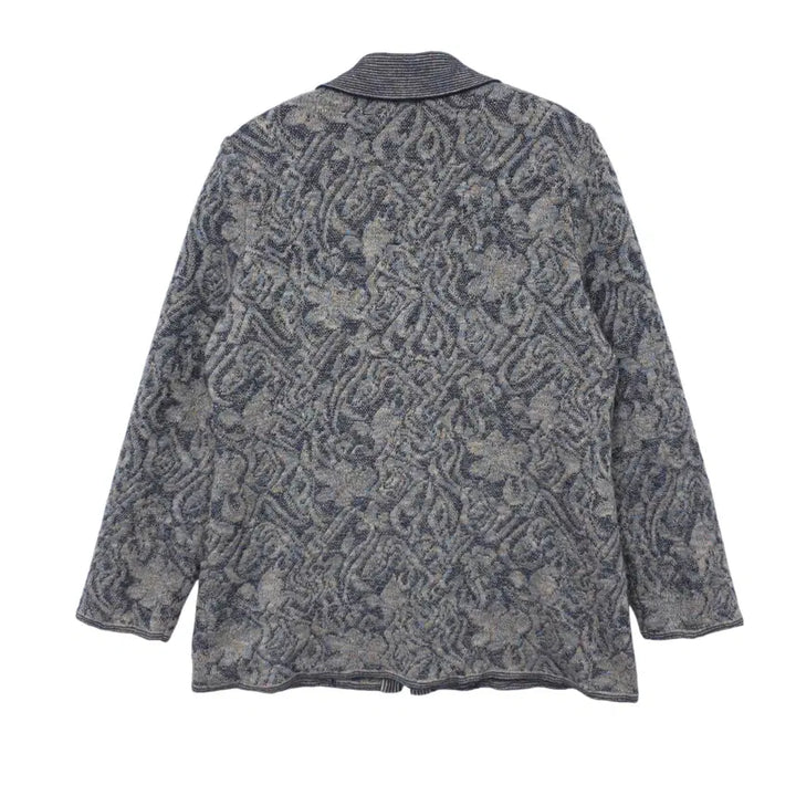 [BUNJANG] Patterned Wool Knit Cardigan Jacket (Size 55) / 모라도 여성 패턴 방풍 울 니트 가디건 자켓 55