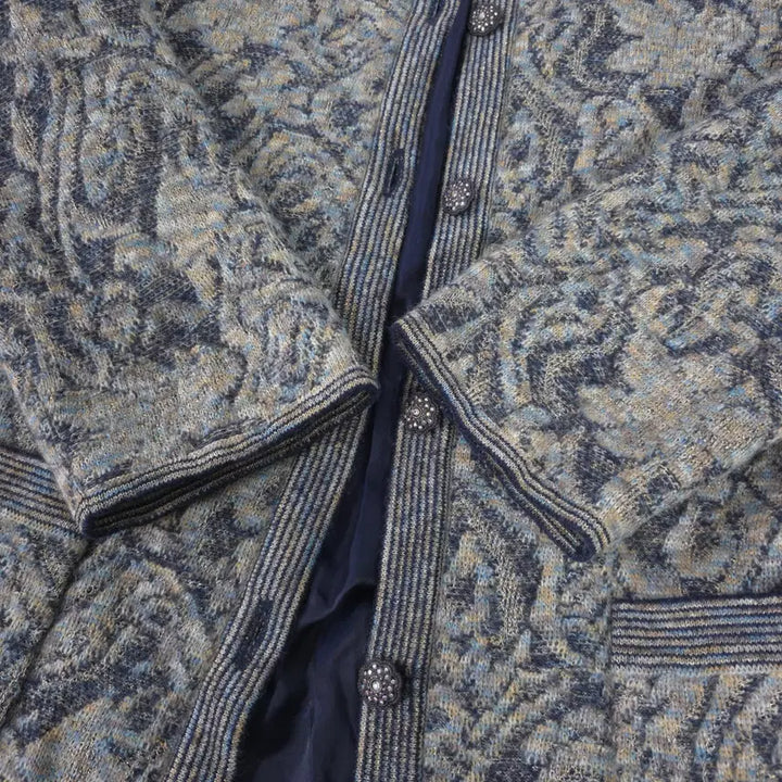 [BUNJANG] Patterned Wool Knit Cardigan Jacket (Size 55) / 모라도 여성 패턴 방풍 울 니트 가디건 자켓 55