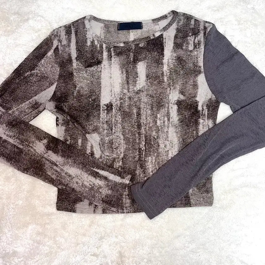 [BUNJANG] WAVE Printed Crop Top / 웨이브 WAVE 프린팅 크롭 탑