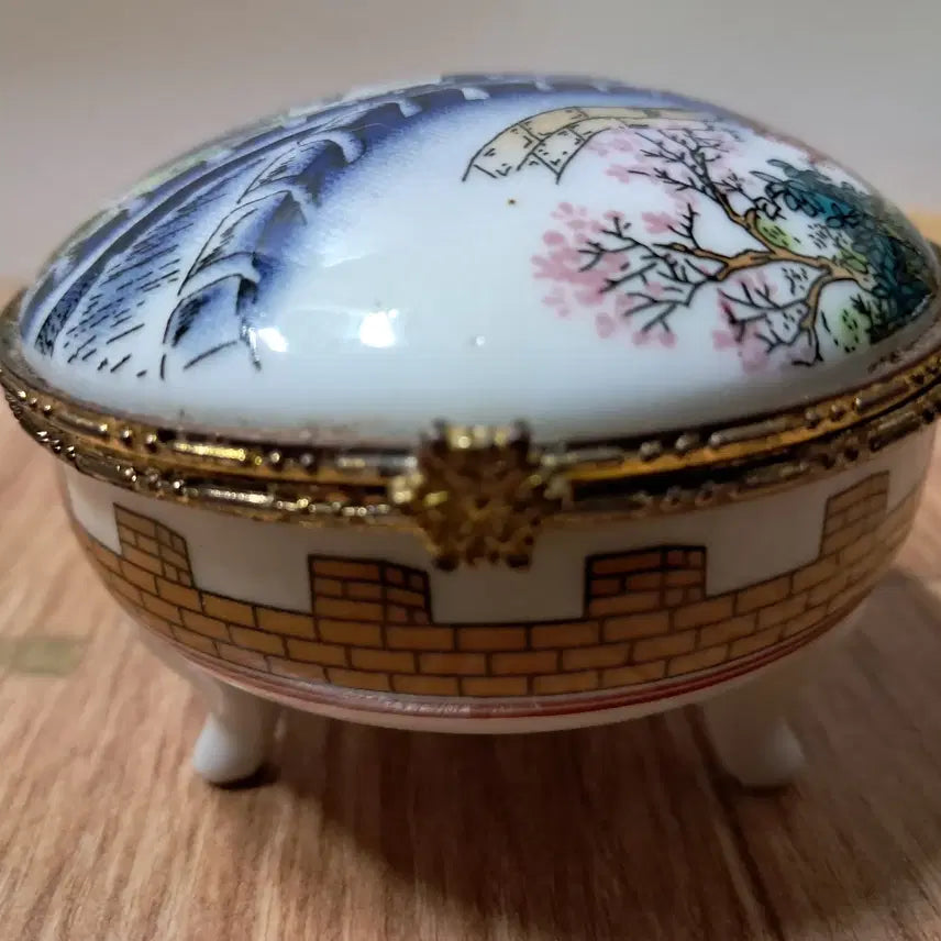[BUNJANG] Uncommon Ceramic Jewelry Box / 희귀한 문양의 도자기 보석함(지름8센티, 높이,5센티)
