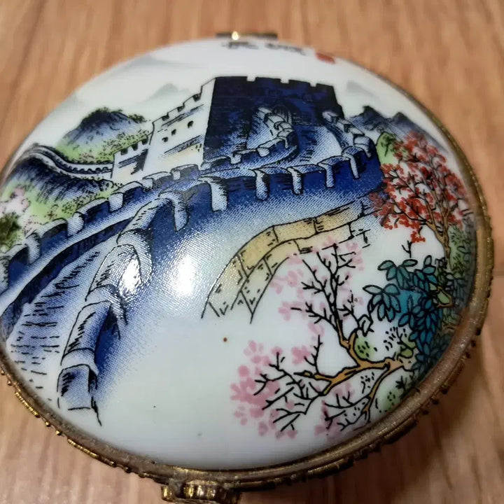 [BUNJANG] Uncommon Ceramic Jewelry Box / 희귀한 문양의 도자기 보석함(지름8센티, 높이,5센티)
