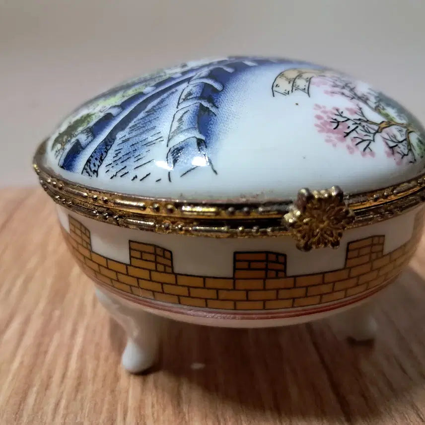 [BUNJANG] Uncommon Ceramic Jewelry Box / 희귀한 문양의 도자기 보석함(지름8센티, 높이,5센티)