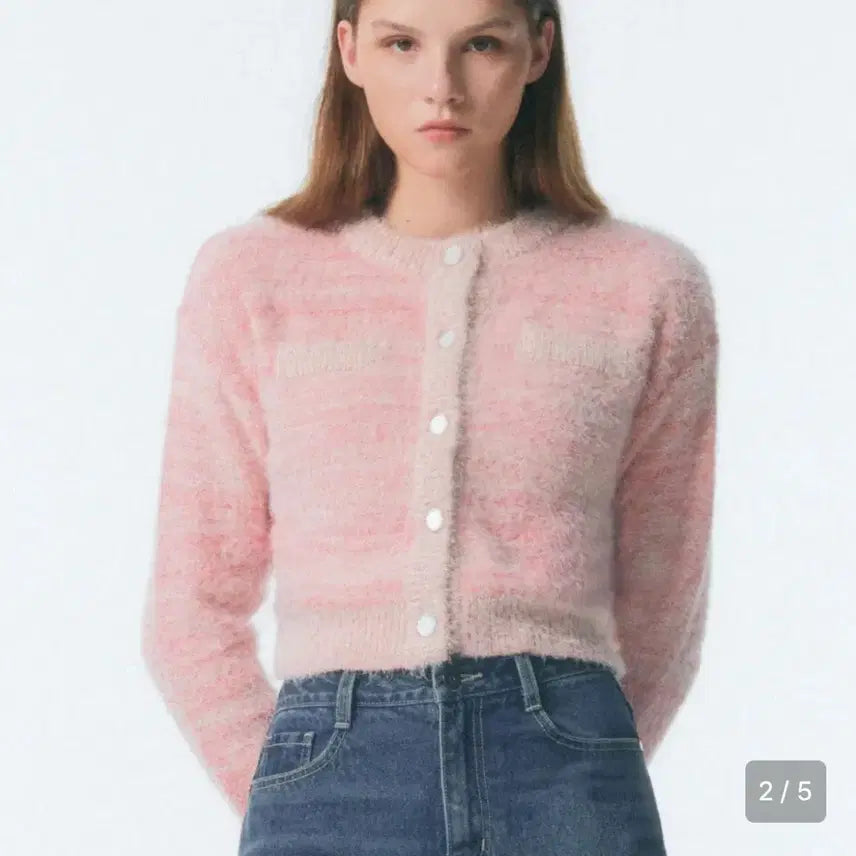 [BUNJANG] SITYBREEZE Tweed Crop Cardigan / 시티브리즈 트위드 크롭 가디건_핑크